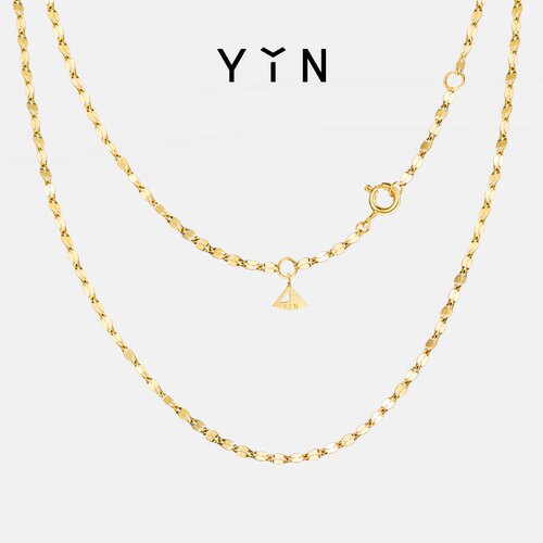 YIN隐金光闪闪18K金素链