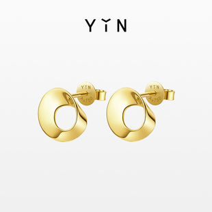 节日礼物YIN隐莫比乌斯环耳钉18K金耳钉耳环奢侈品珠宝礼物送女友