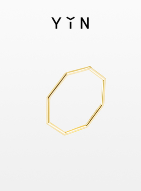 YIN隐「易」系列18K金 多边形几何戒指情侣对戒