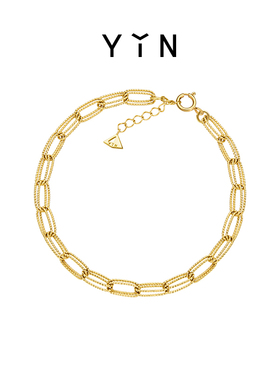 YIN隐「易」系列繁花闪闪双层编织18K金手链简约百搭设计送礼物