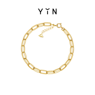 YIN隐「易」系列繁花闪闪双层编织18K金手链简约百搭设计送礼物