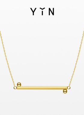 节日礼物YIN隐「一」太极新中式锁骨链 18K金项链Au750奢侈品礼物