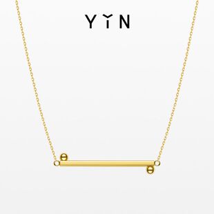 节日礼物YIN隐「一」太极新中式 18K金项链Au750奢侈品礼物 锁骨链