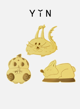 YIN隐「迎」古物萌金吃好睡好喝好转运守护符黄金手机金贴金片