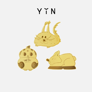 YIN隐「迎」古物萌金吃好睡好喝好转运守护符黄金手机金贴金片