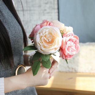 玫瑰花束仿真花假花婚庆家居装饰品绢花人造花韩系布景七夕礼物花