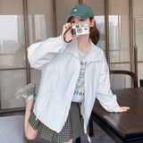 白色休闲短外套女2025春季新款韩系学院风宽松百搭小个子夹克上衣，女装短外套，浙宝079