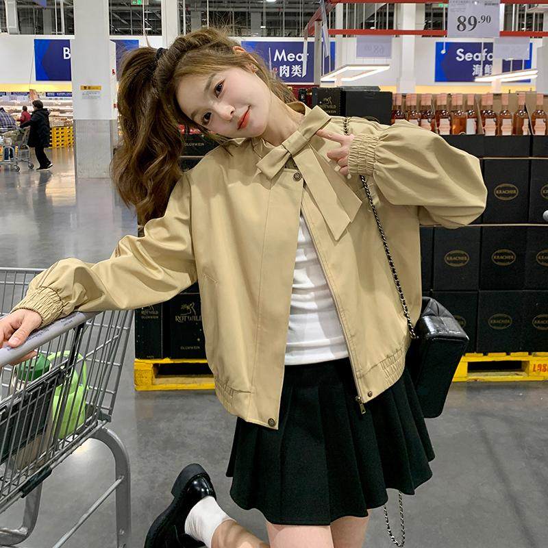 甜酷小个子休闲短外套女2025春季新款韩版宽松设计感减龄夹克上衣，女装短外套，浙宝079