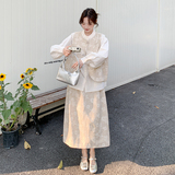 【新款】杏色新中式套装三件套8002-p200-k328，女装套装/套裙，浙宝079