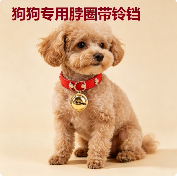 小型犬合金铃铛骨爪印项圈猫咪