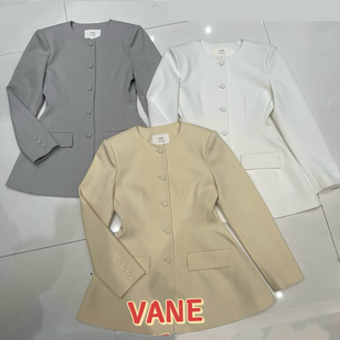 VANE设计感小众单排扣收腰西服2025秋装 韩版 圆领时尚 显瘦外套 新款