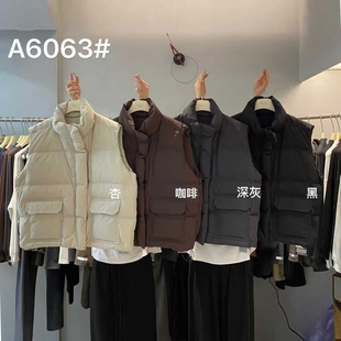 休闲外套马夹潮6063 韩版 SELF宽松百搭大口袋羽绒马甲2025冬装 新款