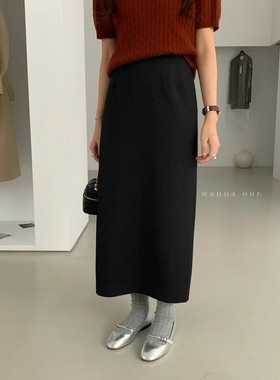 WANNA OUR复古显瘦高腰半身裙秋冬新款韩版气质时尚裙子潮229822