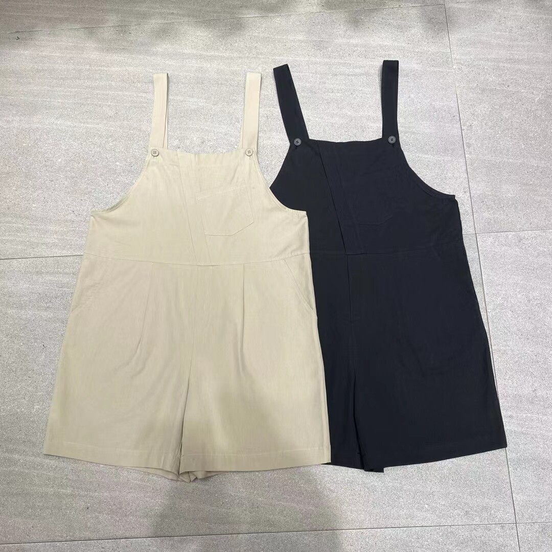 SELF背带短裤女时尚夏季减龄显瘦韩版宽松阔腿裤休闲直筒短裤5126