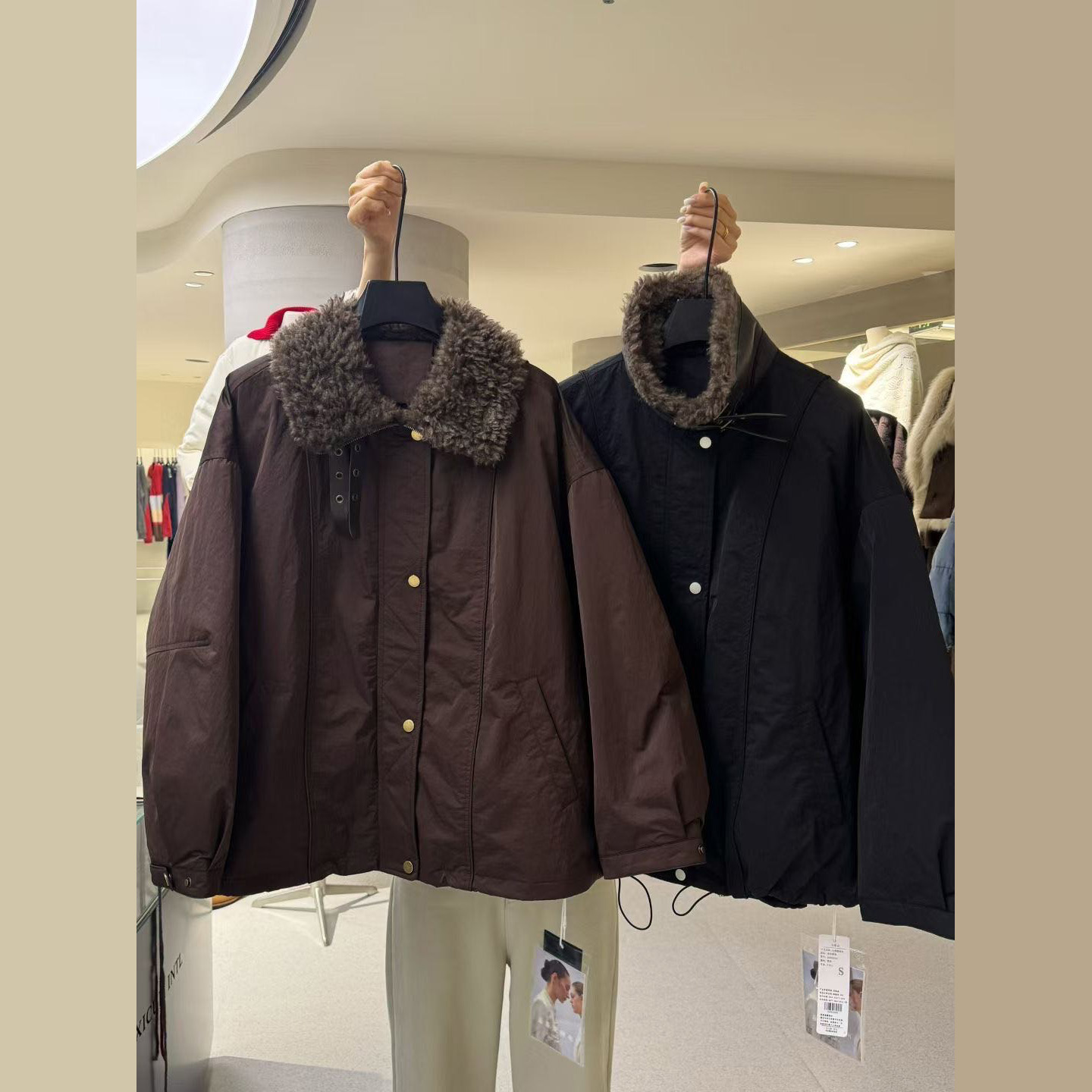 PUTIAN时尚复古单排扣外套