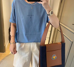 字母印花短袖 SELF休闲宽松百搭上衣夏装 气质大码 韩版 T恤A5055 新款