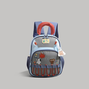 可爱撞色学生书包男女孩2025新款卡通双肩包超轻便儿童外出背包