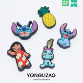 花 卡通DIY鞋 上装 新款 扣鞋 配饰鞋 饰史迪萝莉鞋 配件 Crocs洞洞鞋