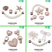 鞋 花 上装 饰品金属珍珠鞋 百搭 2025新款 扣配饰时尚 Crocs配饰洞洞鞋