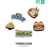 花鞋 上装 饰扣卡通汉堡款 新款 扣配件可爱趣味鞋 配饰鞋 鞋 饰品 洞洞鞋