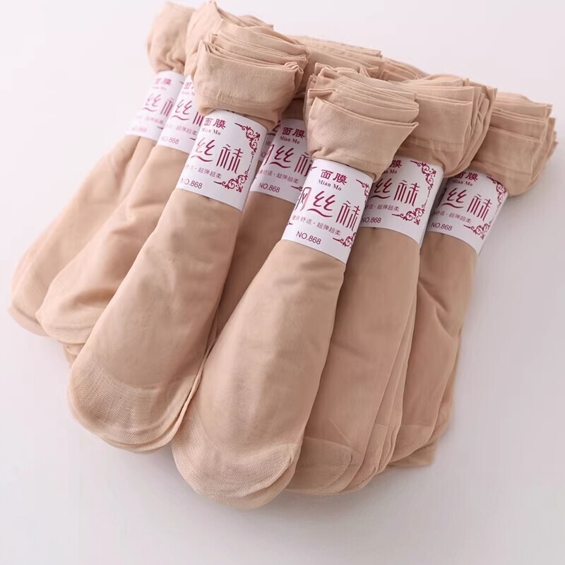 短丝袜女春夏季薄款短钢丝袜子肉色中筒女透明防勾丝短款丝袜肤色