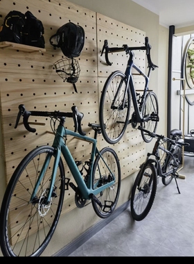 洞洞板定制实木客厅原木洞洞墙自行车收纳架墙壁置物架雪板架颜色