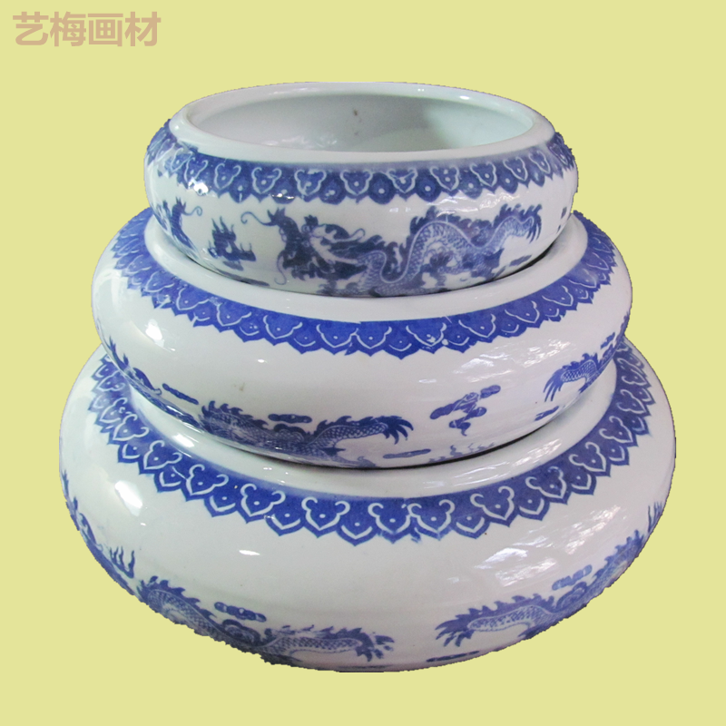 青花瓷笔洗毛笔洗笔缸水盂景德镇大号中号小号国画书法涮笔缸