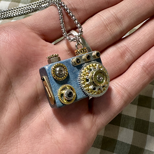 复古相机蒸汽朋克机器人项链车挂包挂钥匙扣DIY木质手作配饰挂件