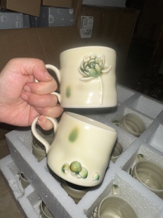“泥人刘”新品陶艺蝴蝶杯茶杯手捏杯手工杯 咖啡杯 多款式可选
