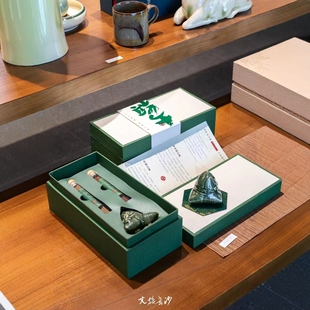 长沙窑“泥人刘”青釉陶瓷粽子造型 端午节香插礼盒伴手礼 可定制