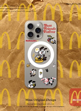 VERDY联名原创Magsafe磁吸iPhone17ProMax手机壳适用苹果16ProMax当劳软边ipone15无线磁圈透明14p卡可爱13