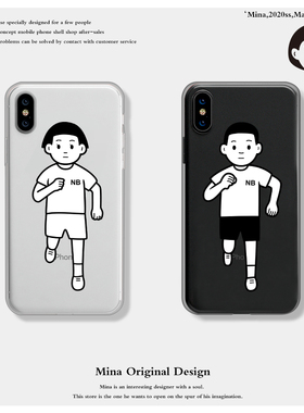 iphone17promax手机壳张子枫同款iphone16跑步苹果15proma手机壳14适用Air情侣潮13男女noritake简约卡通黑白