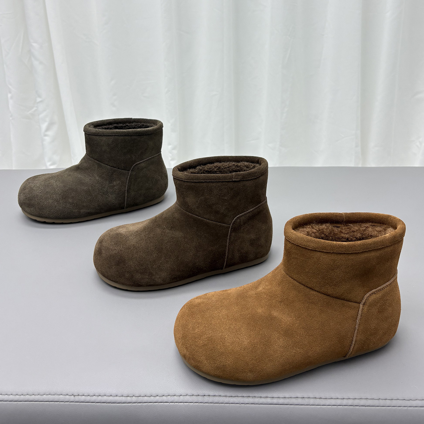 真皮羊毛雪地靴女2025冬季新款圆头厚底加厚保暖舒适防滑百搭棉靴,女鞋,时尚雪地靴,淘宝优惠券,粉丝福利购,淘宝优惠卷