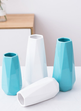ins北欧陶瓷花瓶小清新水培插花简约白现代北欧客厅家居装饰摆件