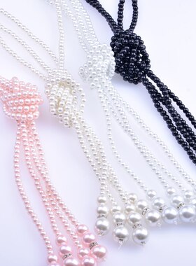 欧美跨境长款珍珠项链多层打结流苏葫芦毛衣链女服装配饰项链饰品