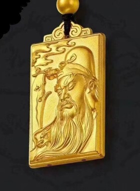 沙金饰品关公貔貅平安无事牌吊坠葫芦项链女仿黄金首饰毛衣链引流