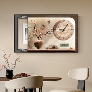 2025新款时钟万年历电表箱装饰画寓意葫芦遮丑电闸箱餐厅钟表挂画