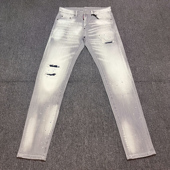 小脚裤 原创设计D2牛仔裤 JEANS潮 时尚 修身 男士 破洞泼墨个性