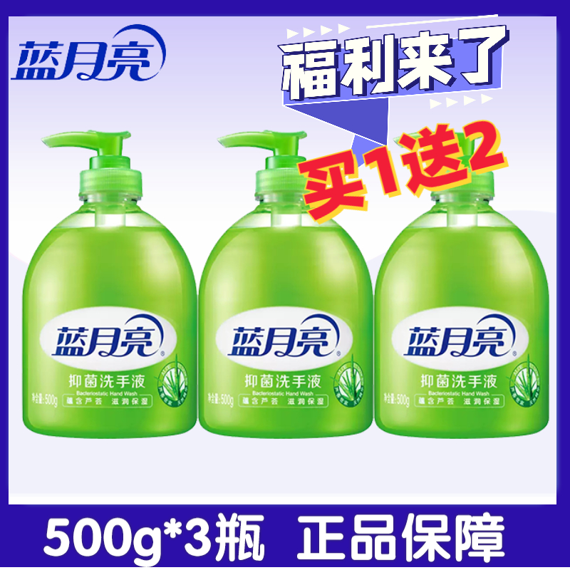 蓝月亮家用芦荟抑菌洗手液500g瓶