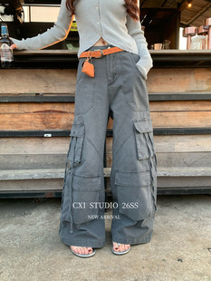 休闲裤 CXI正版 时髦复古街头风百搭ins多口袋宽松工装 新款 2026春季