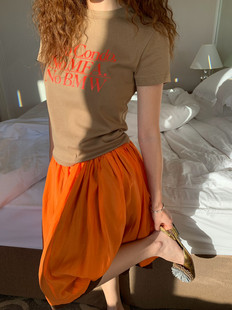 2026春季 显瘦短袖 新款 百搭ins字母印花修身 T恤 韩系时尚 十三行正版