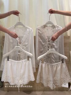 2026春夏新款 抽绳短裤 韩版 气质刺绣系带外套 女 法式 TOMORROW正版