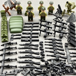 男孩益智玩具战争军事长津湖志愿军士兵人血战上甘岭打仗场景积木