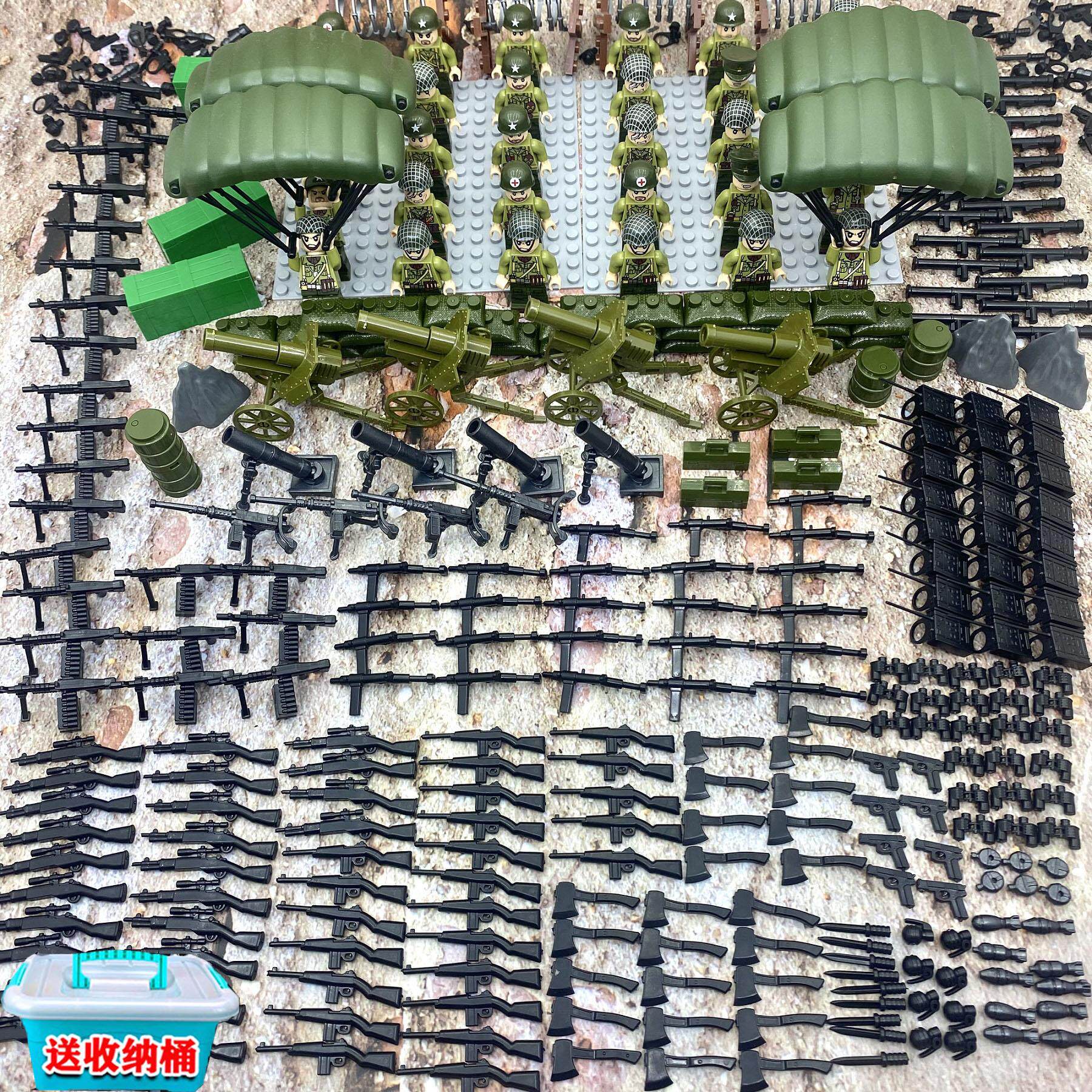 国产益智拼装迪龙积木军事战争美军士兵长津湖志愿军人仔儿童玩具