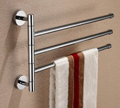 德国卫生间活动双杆毛巾架旋转浴巾杆浴室洗澡间五金卫浴挂件创意