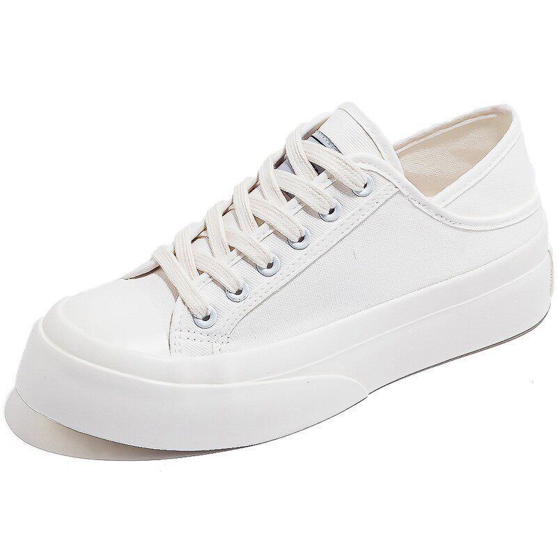 2024新款春季小白帆布板鞋女百搭ulzzang小众百搭运动厚底ins潮鞋