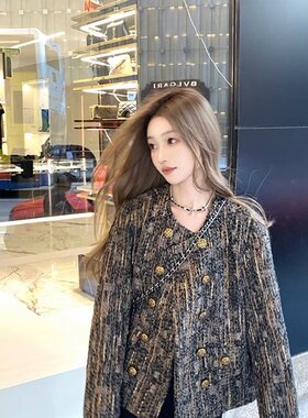 COOLLINE林子熙 Nathan弥敦道 黑金小香风百搭外套女高级感上衣秋