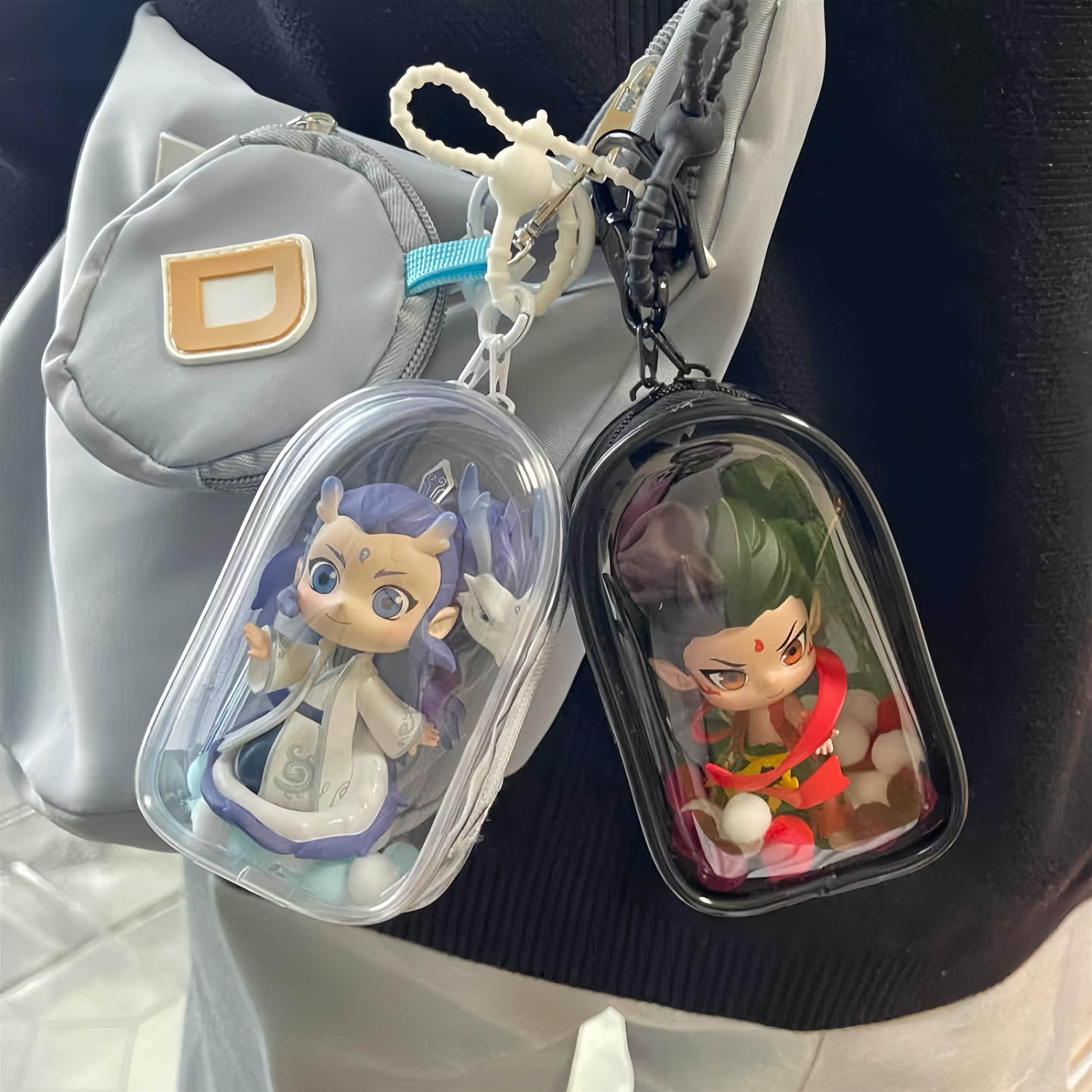 魔童哪咤遛娃包盲盒敖丙公仔手办收纳包泡泡玛特展示包挂件保护套