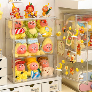 星星人展示盒挂件收纳盒亚克力娃娃痛柜透明娃柜盲盒架手办置物架