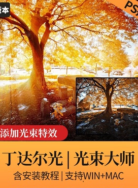 PS2025光束大师光效插件一键丁达尔效应人像风景照光线后期winmac